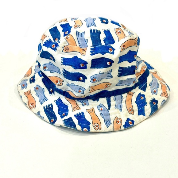 Roberta Roller Rabbit Blue and Orange Sun Hat - Picture 1 of 10